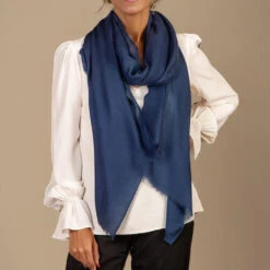 Indigo Blue Cashmere And Silk Wrap