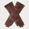 Ladies Chocolate Brown Cashmere Lined Leather Gloves 2 Ladies Chocolate Brown Cashmere Lined Leather Gloves -Elegant Scarf Store ladies brown cashmere lined leather gloves 1