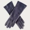 Midnight Navy Blue Leather Gloves With Cashmere Lining 1 Midnight Navy Blue Leather Gloves With Cashmere Lining -Elegant Scarf Store ladies navy cashmere lined leather gloves