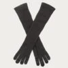 Long Black Italian Cashmere Gloves -Elegant Scarf Store long black cashmere gloves