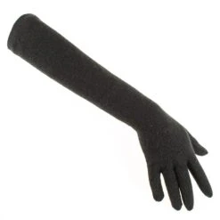 Long Black Italian Cashmere Gloves -Elegant Scarf Store long black cashmere gloves 2