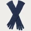 Long Navy Italian Cashmere Gloves -Elegant Scarf Store long navy cashmere gloves