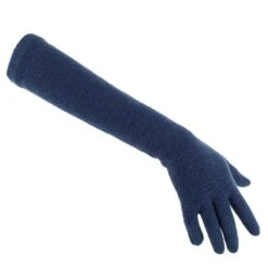 Long Navy Italian Cashmere Gloves -Elegant Scarf Store long navy cashmere gloves 2