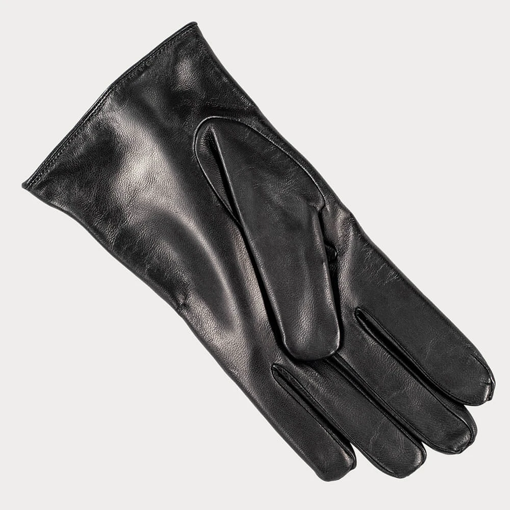 Black Leather Gloves With Zip Detail - Cashmere Lined 5 Black Leather Gloves With Zip Detail - Cashmere Lined - Image 3