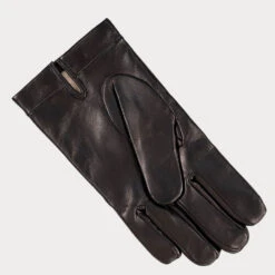 Elegant Scarf Store -Elegant Scarf Store mens black leather gloves stitched 2