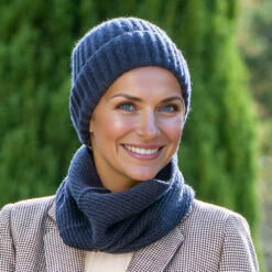 Elegant Scarf Store 11 Navy Luxe Italian Cashmere Beanie