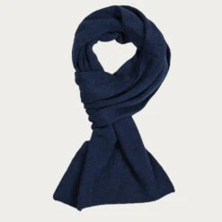 Navy Blue Double Faced Cashmere Neck Warmer -Elegant Scarf Store navy cashmere neck warmer 1