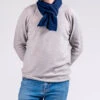 Navy Blue Double Faced Cashmere Neck Warmer -Elegant Scarf Store navy cashmere neck warmer 2