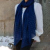 Swarovski Navy Wrap In Cashmere And Silk -Elegant Scarf Store navy crystal cashmere wrap 1