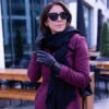 Navy Gossamer Cashmere Shawl And Quilted Leather Gloves Set -Elegant Scarf Store navy gossamer navy gloves 1