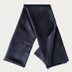 Adelfia - Navy Polka Dot Silk Scarf -Elegant Scarf Store navy polka dot silk scarf 3226e3ee 9db1 4694 bafa 5ff9eb583848