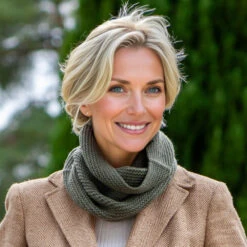 Olive Green Luxe Italian Cashmere Collar