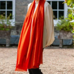Terracotta Spice Cashmere And Silk Wrap 15 Terracotta Spice Cashmere And Silk Wrap -Elegant Scarf Store orange cashmere wrap 1