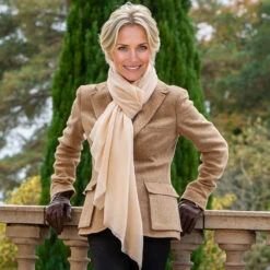 Pearl Cashmere And Silk Wrap -Elegant Scarf Store pearl cream cashmere silk wrap 4