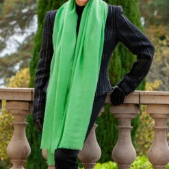 Peridot Green Cashmere And Silk Wrap