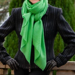 Peridot Green Cashmere And Silk Wrap -Elegant Scarf Store peridot green cashmere silk wrap 4