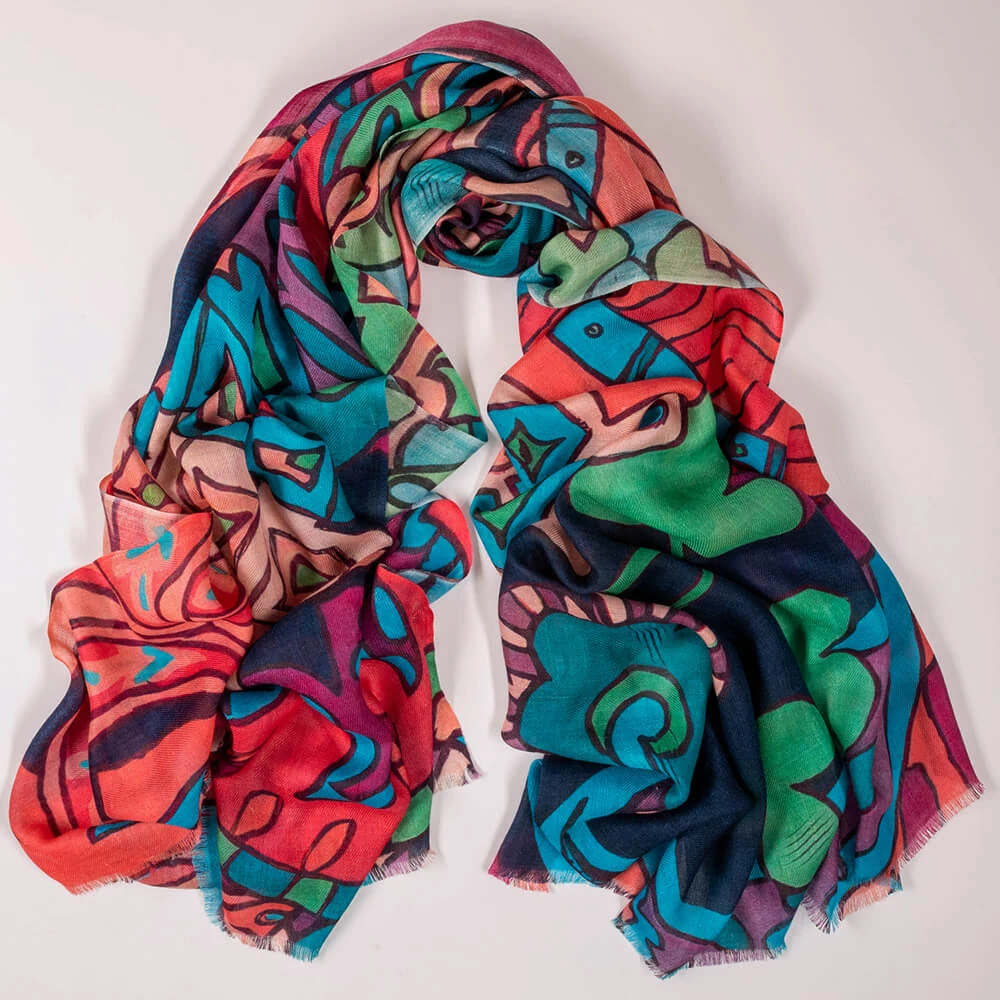 The Liberty Print Quartet – The Pineapple Cashmere And Silk Wrap 7 The Liberty Print Quartet – The Pineapple Cashmere And Silk Wrap - Image 5