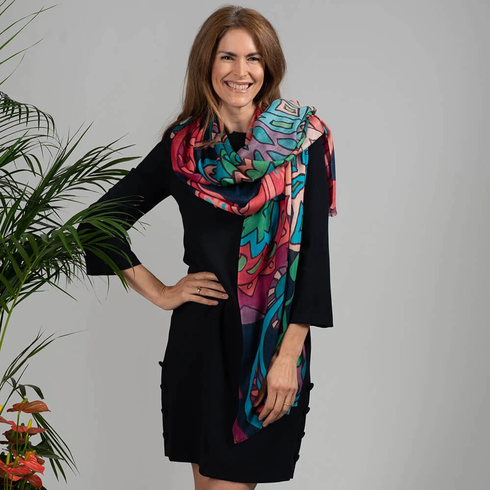 The Liberty Print Quartet – The Pineapple Cashmere And Silk Wrap 5 The Liberty Print Quartet – The Pineapple Cashmere And Silk Wrap - Image 3