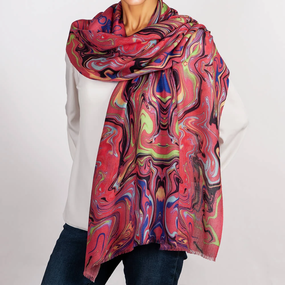 The Kaleidoscope Quartet - Pink Drift Cashmere And Silk Wrap 6 The Kaleidoscope Quartet - Pink Drift Cashmere And Silk Wrap - Image 4