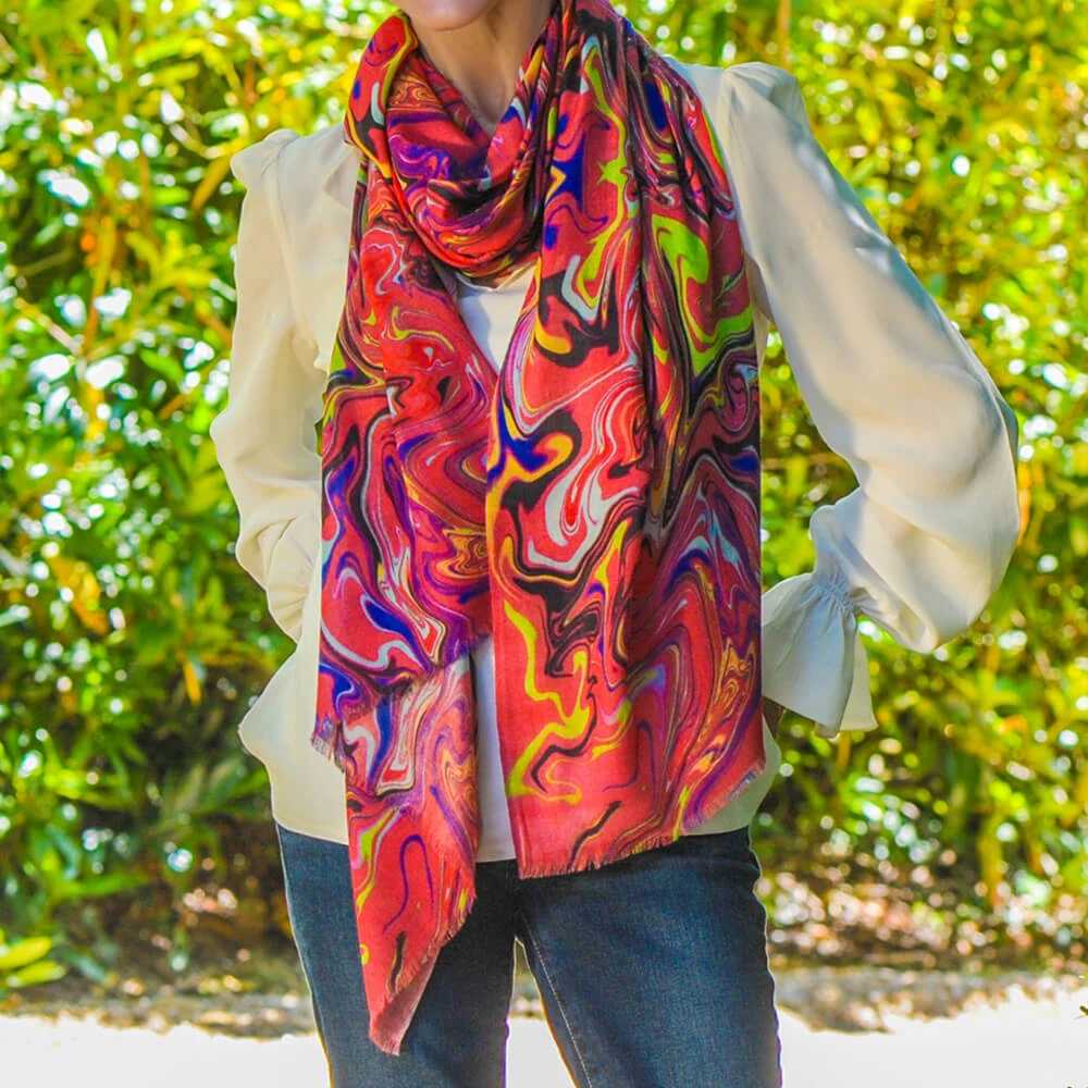 The Kaleidoscope Quartet - Pink Drift Cashmere And Silk Wrap 3 The Kaleidoscope Quartet - Pink Drift Cashmere And Silk Wrap