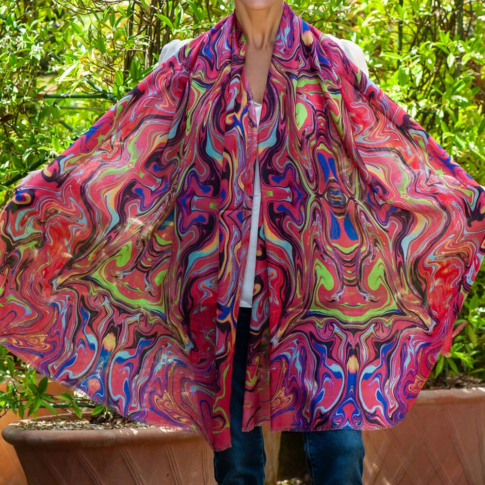 The Kaleidoscope Quartet - Pink Drift Cashmere And Silk Wrap 5 The Kaleidoscope Quartet - Pink Drift Cashmere And Silk Wrap - Image 3