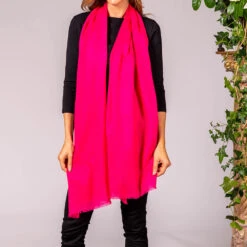 Magenta Pink Cashmere And Silk Wrap -Elegant Scarf Store pink cashmere silk scarf 1