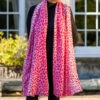 Pink Leopard Print Cashmere And Silk Wrap -Elegant Scarf Store pink leopard print cashmere wrap 1
