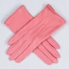 Pink Whisper Silk Lined Italian Leather Gloves -Elegant Scarf Store pink silk lined leather gloves 1