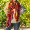 The Kaleidoscope Quartet - Red Reverie Cashmere And Silk Scarf -Elegant Scarf Store red Kaleidoscope cashmere silk wrap 6