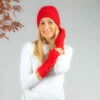Ruby Red Cashmere Beanie And Mittens Set 2 Ruby Red Cashmere Beanie And Mittens Set -Elegant Scarf Store red beanie mittens set 2