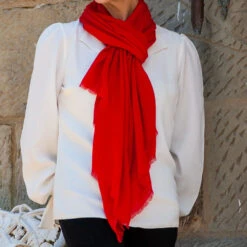 Chilli Red Cashmere And Silk Wrap