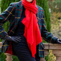 Ruby Red Cashmere And Silk Wrap -Elegant Scarf Store ruby red cashmere silk wrap 4