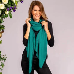 Teal Green Cashmere And Silk Wrap -Elegant Scarf Store teal cashmere silk wrap 2