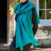 Teal Green Cashmere And Silk Wrap -Elegant Scarf Store teal cashmere wrap 2