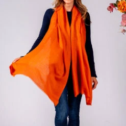 Terracotta Spice Cashmere And Silk Wrap 11 Terracotta Spice Cashmere And Silk Wrap -Elegant Scarf Store terracotta cashmere silk wrap 1