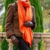 Topaz Cashmere And Silk Wrap 1 Topaz Cashmere And Silk Wrap -Elegant Scarf Store topaz brown red cashmere silk wrap 2