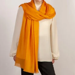 The Spice Route Quintet - Turmeric Cashmere And Silk Wrap -Elegant Scarf Store turmeric cashmere silk wrap 2