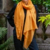 The Spice Route Quintet - Turmeric Cashmere And Silk Wrap -Elegant Scarf Store turmeric cashmere silk wrap 5