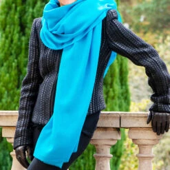 Turquoise Cashmere And Silk Wrap -Elegant Scarf Store turquoise cashmere silk wrap 2