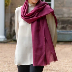 Japanese Violet Cashmere And Silk Wrap -Elegant Scarf Store violet cashmere wrap 2