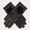 Ladies Black Italian Leather Driving Gloves -Elegant Scarf Store womens black leather driving gloves 1