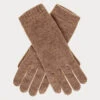 Ladies Light Brown Cashmere Gloves -Elegant Scarf Store womens brown cashmere gloves 1