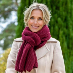 Superluxe Burgundy Italian Cashmere Scarf -Elegant Scarf Store womens burgundy cashmere scarf 3