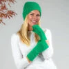 Kelly Green Cashmere Beanie And Mittens Set 2 Kelly Green Cashmere Beanie And Mittens Set -Elegant Scarf Store womens green cashmere beanie mittens set 1
