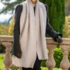 Superluxe Dove Grey Italian Cashmere Scarf -Elegant Scarf Store womens grey cashmere scarf 1