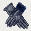 Ladies Navy Blue Rabbit Fur Lined Leather Gloves -Elegant Scarf Store womens navy blue fur lined leather gloves 1 680x crop center bf728848 957b 4238 80c3 e91f2b5b36a3